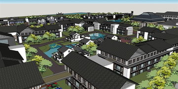 宗祠文化园 精品徽派建筑设计SU模型探析